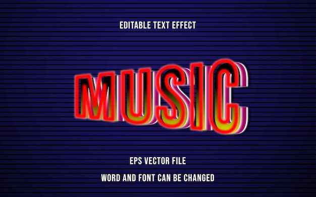 Vector diseño de efectos de texto editables para música