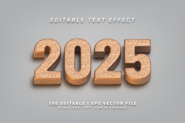 Diseño de efectos de texto de estilo 3D moderno 2025