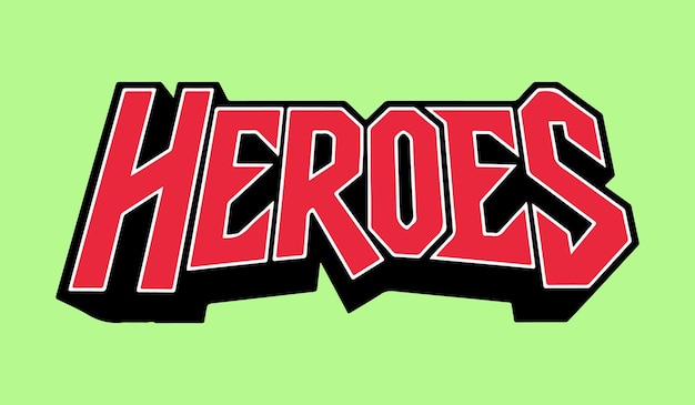 Diseño de efectos de texto de héroes