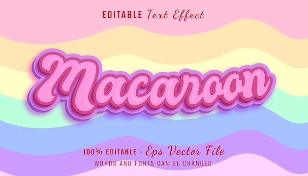 diseño de efectos de texto macaroon 3d