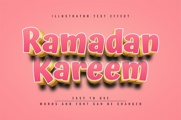 Diseño de efectos de texto de ramadán kareem