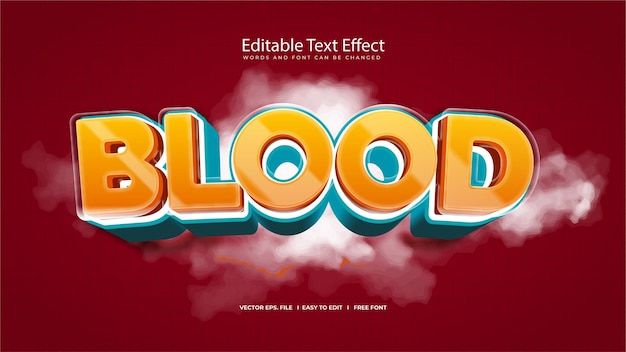 Diseño de efectos de texto de sangre en 3D