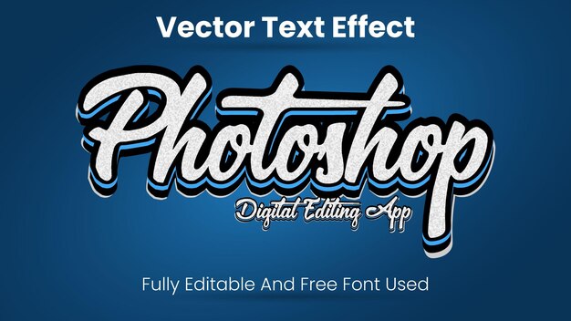 Diseño de efectos de texto vectorial Aplicación de edición digital Photoshop