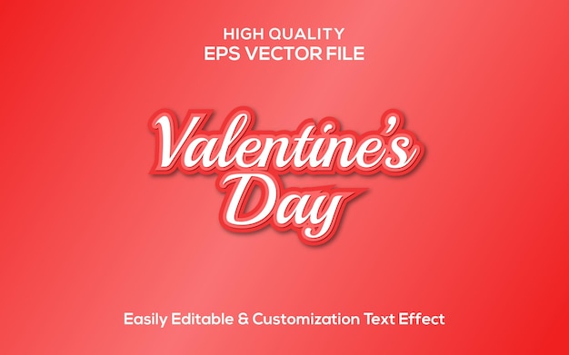 Diseño de efectos de texto vectoriales del día de San Valentín