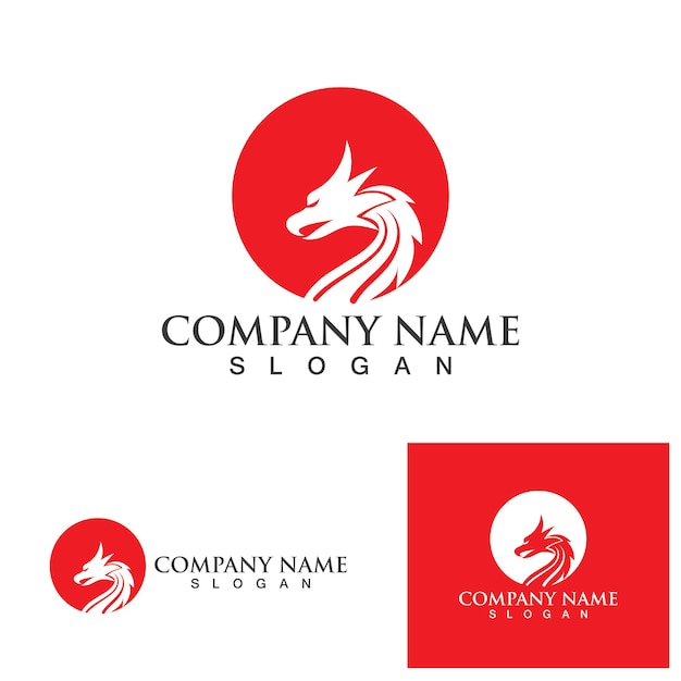 Diseño del ejemplo del icono del vector del logotipo del dragón