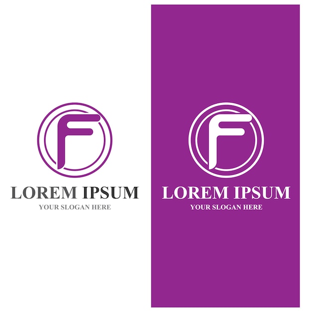 Diseño del ejemplo del icono del vector del logotipo de F