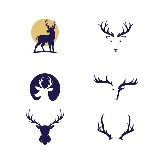 Diseño del ejemplo del icono del vector de la plantilla animal de los ciervos