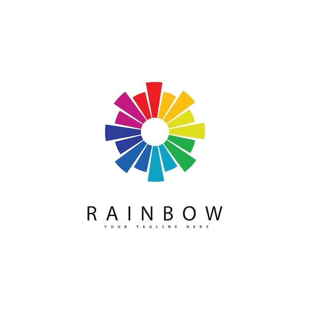 Diseño del ejemplo del icono del vector de la plantilla del logotipo del arco iris