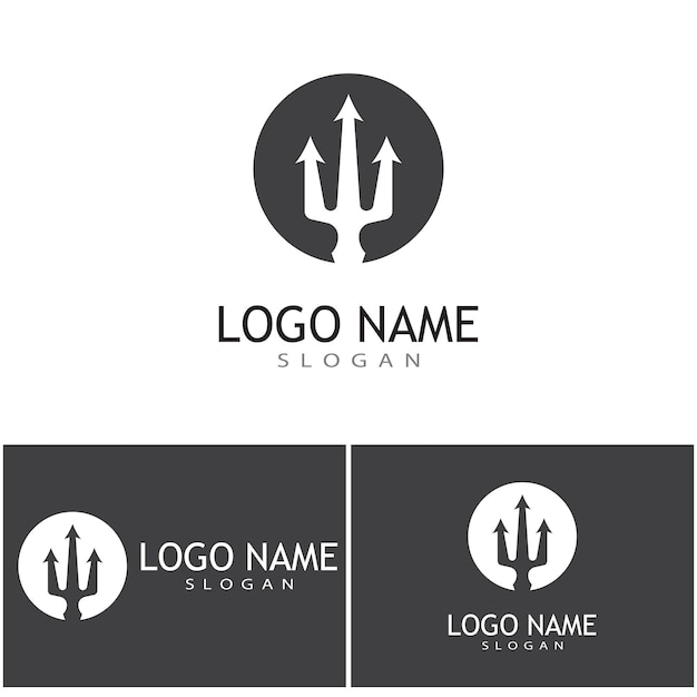 Diseño del ejemplo del icono del vector de la plantilla del logotipo de Trident