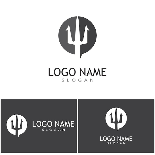 Diseño del ejemplo del icono del vector de la plantilla del logotipo de Trident