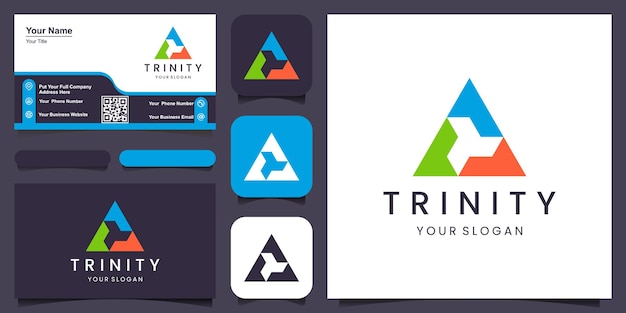 Diseño del ejemplo de la plantilla del logotipo del vector del icono de la Trinidad.
