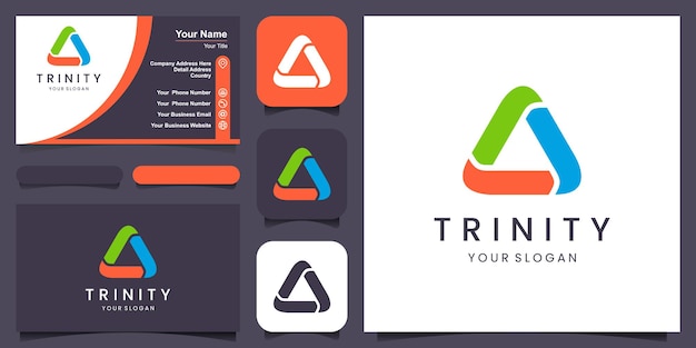 Diseño del ejemplo de la plantilla del logotipo del vector del icono de la Trinidad.