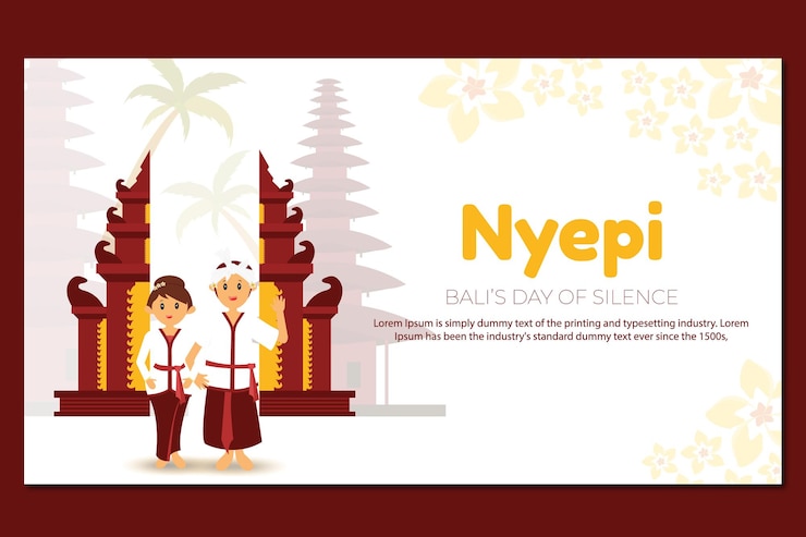 Diseño del ejemplo del vector de la bandera del día de Nyepi