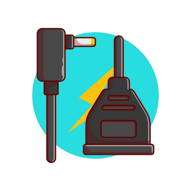 Diseño del ejemplo del vector del cable del conector del cargador