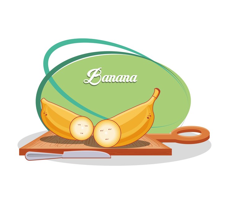 Vector diseño del ejemplo del vector de la comida sana del corte del plátano