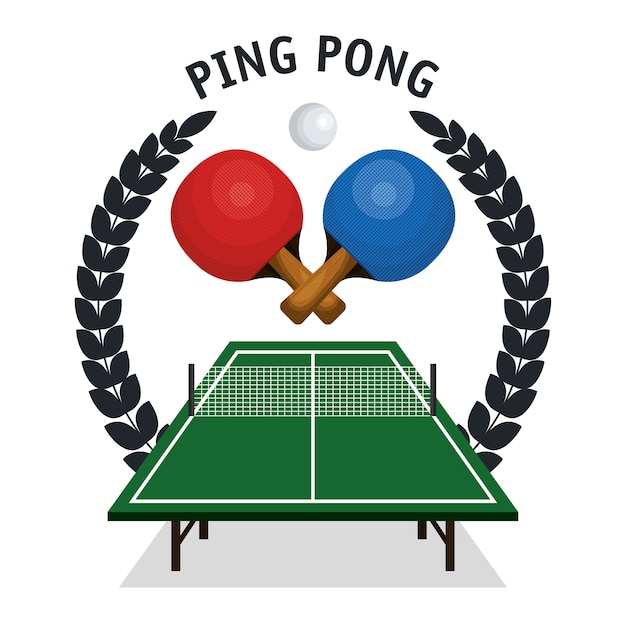 Diseño del ejemplo del vector del deporte del equipo del ping pong