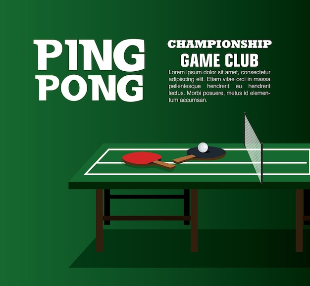 Diseño del ejemplo del vector del deporte del equipo del ping pong