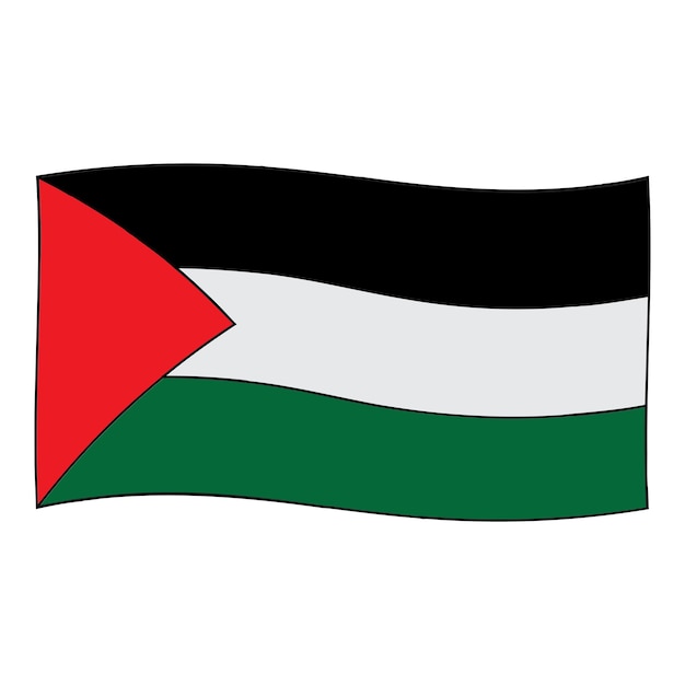 Diseño del ejemplo del vector del icono de la bandera de Palestina