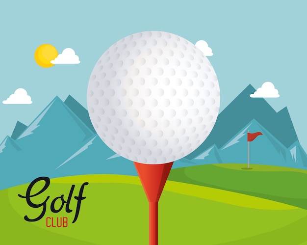 Diseño del ejemplo del vector del icono del deporte del club de golf