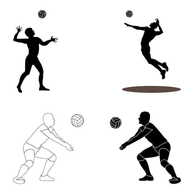 Vector diseño del ejemplo del vector del icono del jugador de voleibol