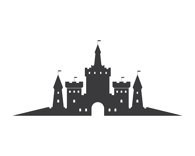 Diseño del ejemplo del vector del icono del logotipo del castillo