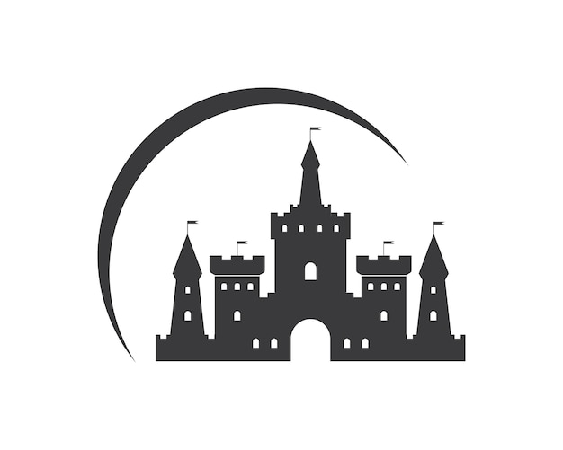 Diseño del ejemplo del vector del icono del logotipo del castillo