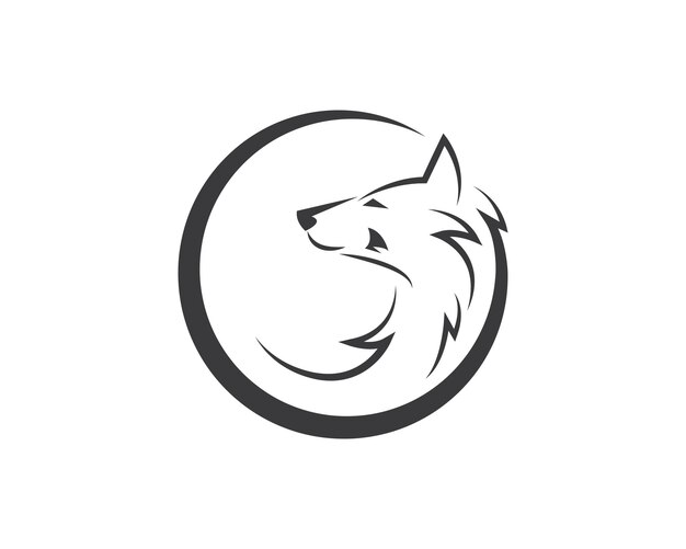 Diseño del ejemplo del vector del icono del logotipo del lobo