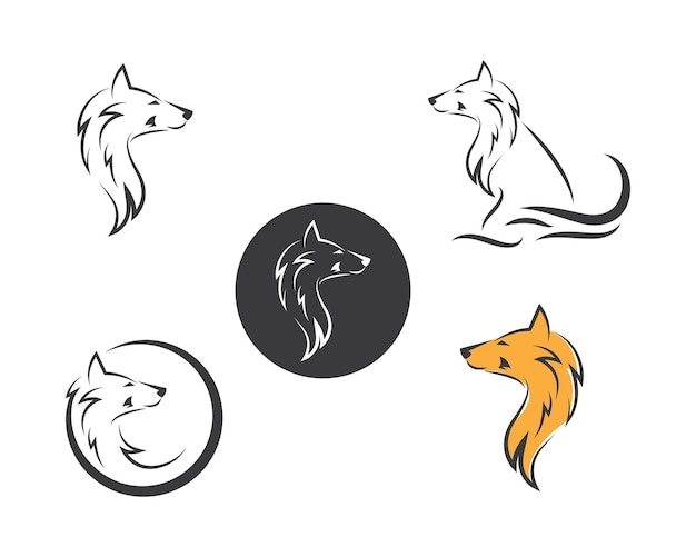 Diseño del ejemplo del vector del icono del logotipo del lobo