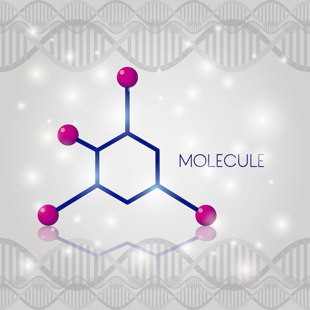 Diseño del ejemplo del vector del icono químico de la estructura de la molécula