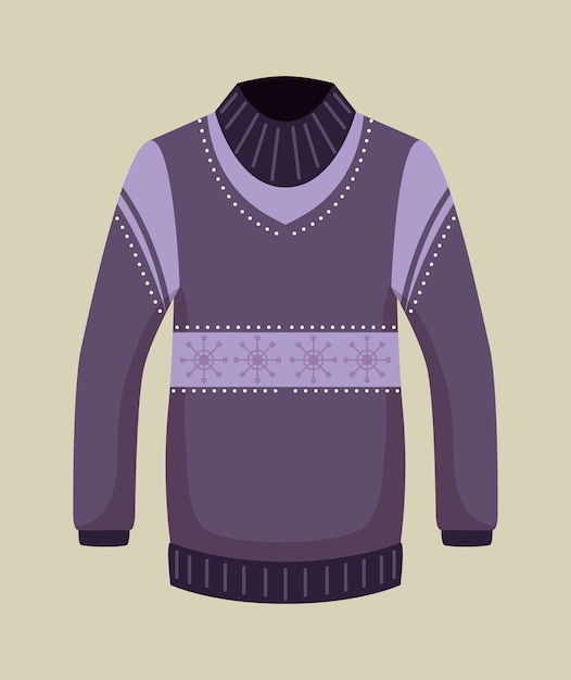 diseño del ejemplo del vector del icono del suéter de la estación de invierno