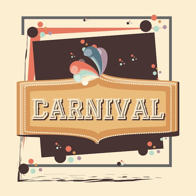 Diseño del ejemplo del vector del icono de la vendimia de la etiqueta del carnaval