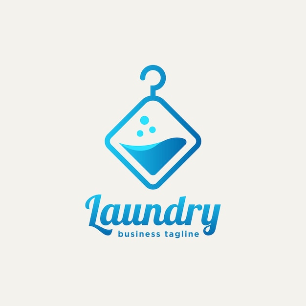 Diseño del ejemplo del vector de la plantilla del icono del logotipo plano del arte de la línea minimalista de la lavadora de lavandería