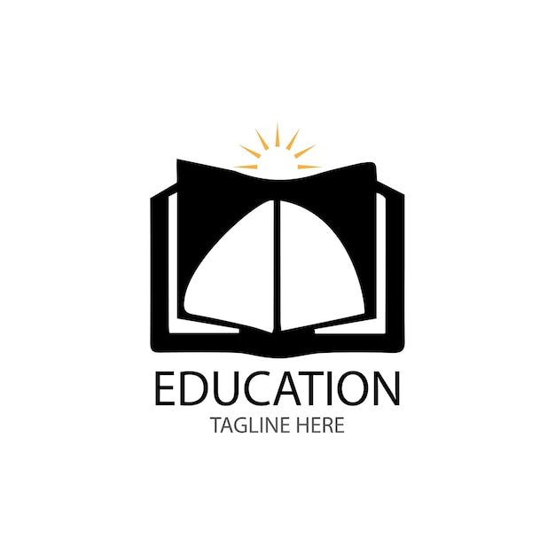 Diseño del ejemplo del vector de la plantilla del logotipo de la educación del libro