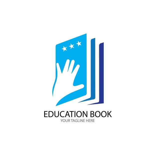 Diseño del ejemplo del vector de la plantilla del logotipo de la educación del libro