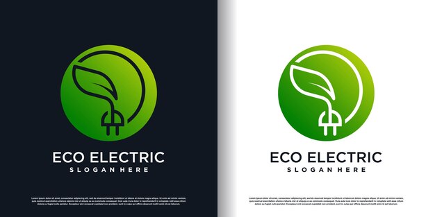 Diseño eléctrico ecológico con vector premium de concepto creativo