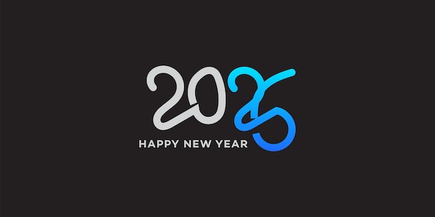 Diseño elegante para el año nuevo de 2026 Caligrafía moderna con gradiente azul