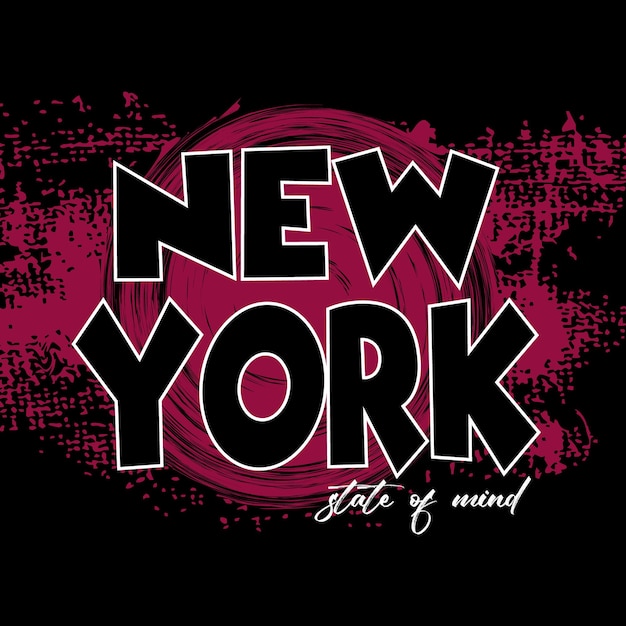 Diseño elegante de la camiseta de las letras de nueva york del vector