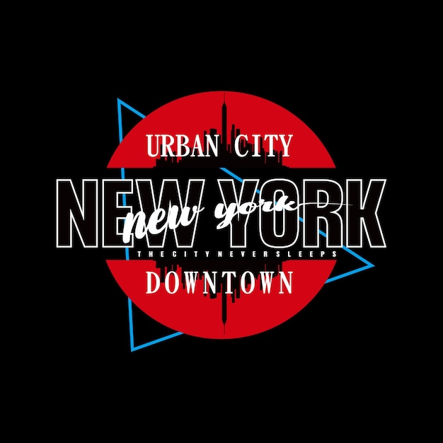 Diseño elegante de la camiseta de las letras de nueva york del vector