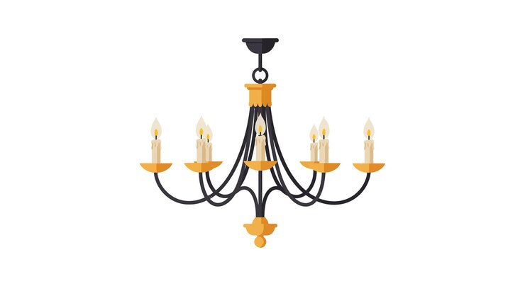 Vector diseño elegante de candelabro con colores cálidos en un estilo minimalista que muestra detalles intrincados en arte vectorial