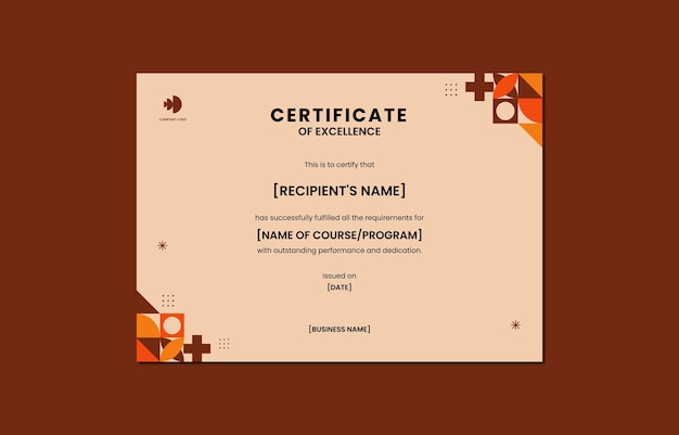 Diseño elegante de certificados formales Diseño clásico y profesional