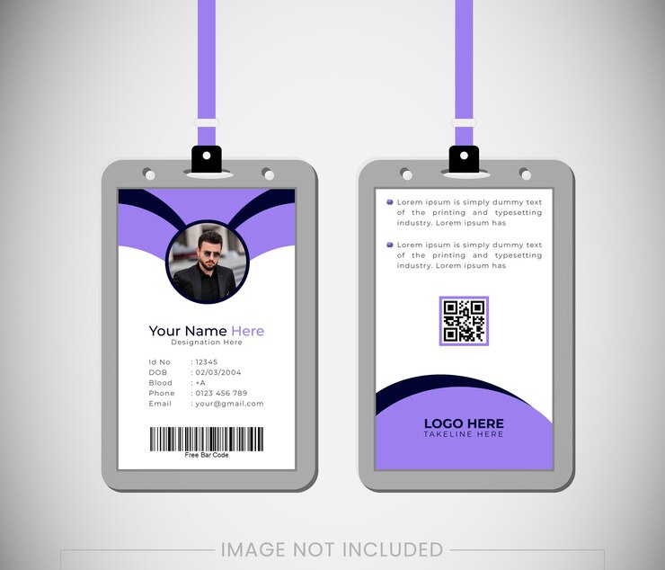Un diseño elegante y contemporáneo para una plantilla de tarjeta de identificación comercial