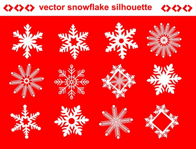 Diseño elegante de copos de nieve vectorial para gráficos de invierno