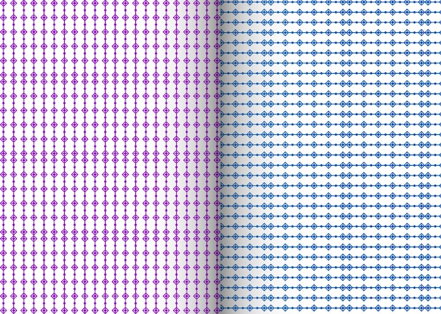 Diseño elegante de doble patrón geométrico púrpura y azul para impresión de textiles y telas