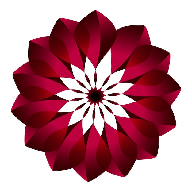 Diseño elegante de flores rojas con pétalos gradientes