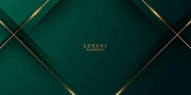 Diseño elegante de fondo abstracto verde con ilustración de vector de composición dorada