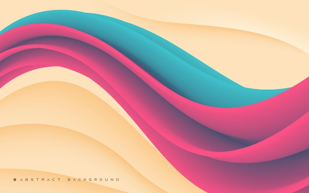 Diseño elegante de fondo de forma ondulada abstracta colorida
