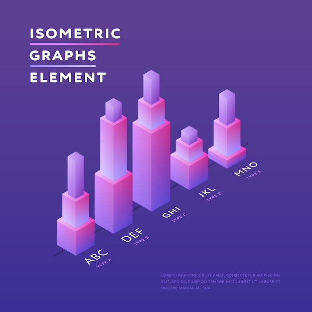 Diseño elegante de gráficos isométricos.