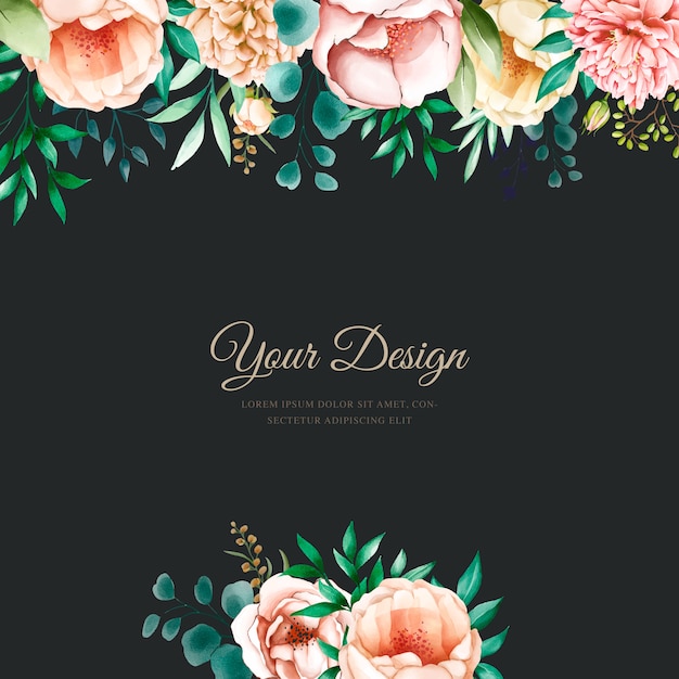 diseño elegante de la invitación de la boda de las peonías