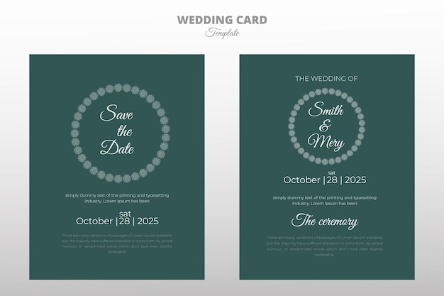 Diseño elegante de las invitaciones de boda