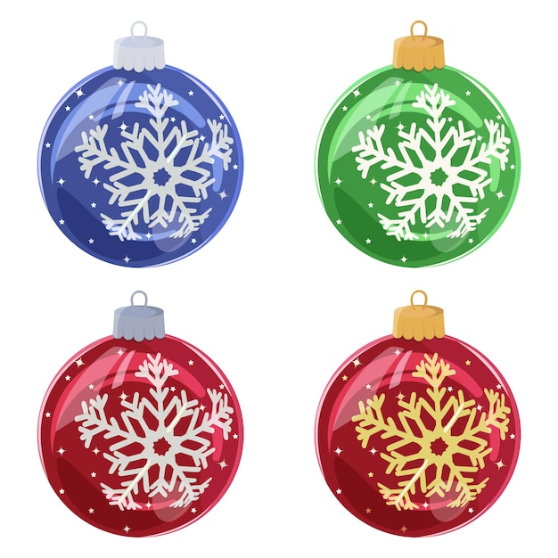 Diseño elegante de juegos vectoriales de bolas de Navidad